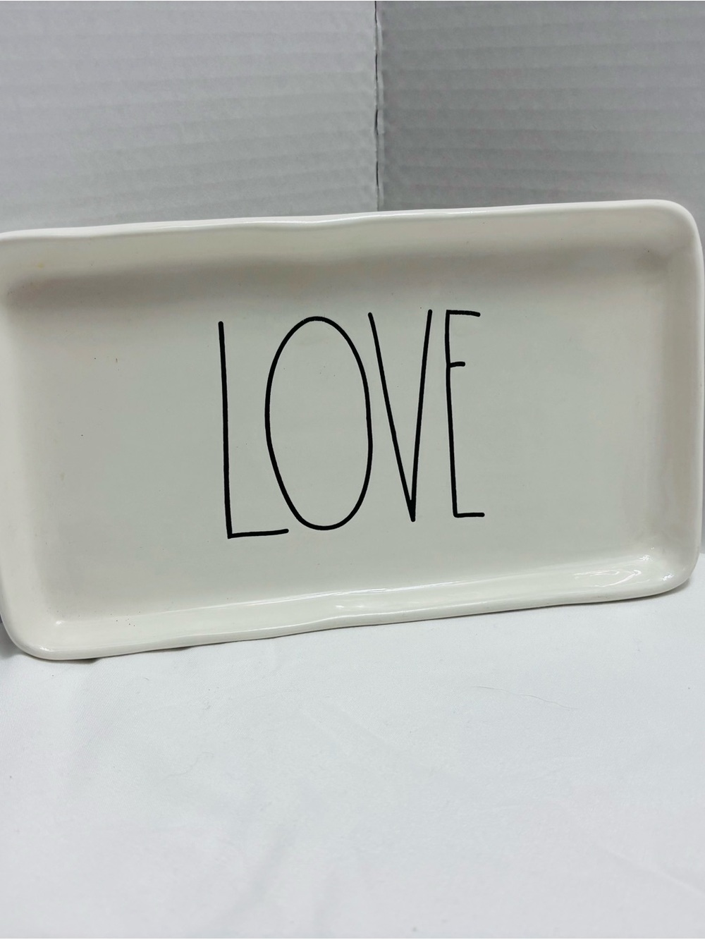 LOVE White Ceramic Trinket Tray